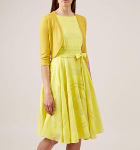 HOBBS开衫针织衫短款藏蓝色七分袖弹力舒适通勤气质百搭英伦