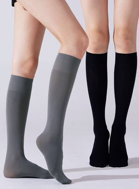 黑色小腿袜女JK长筒袜微压显瘦天鹅绒春秋半截长腿及膝加长中筒袜