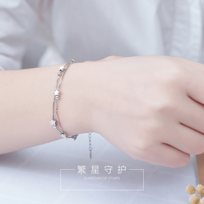 星星手鏈女韓版冷淡風s925純銀簡約清新學生chic個性氣質森系閨蜜