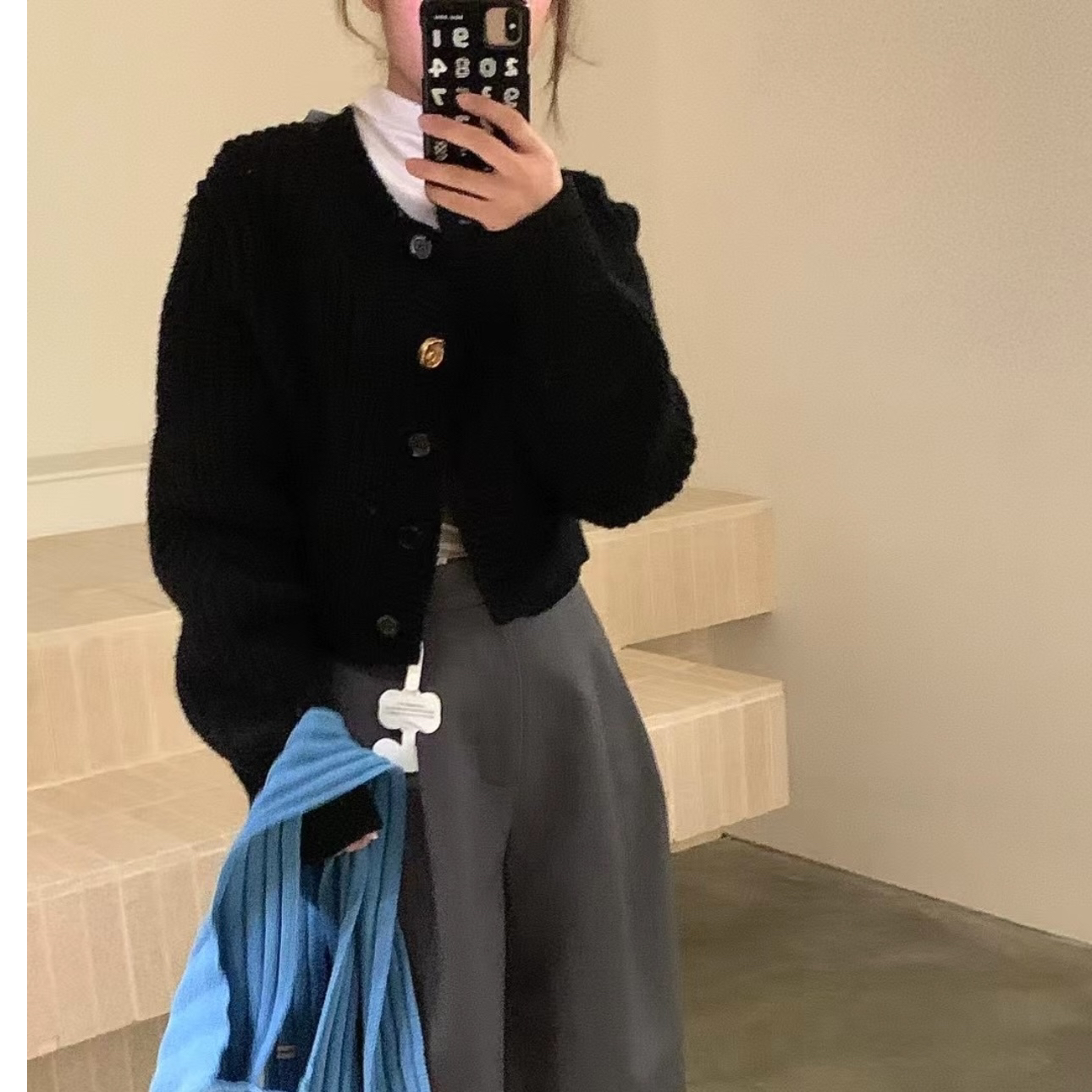 RECTO设计师品牌 2023秋冬新品 短款羊毛开衫