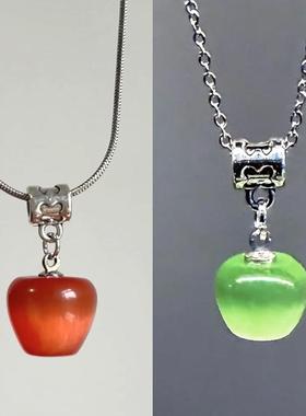 少女心红苹果设计感项链2025爆款甜美锁骨链生日圣诞心动礼物女