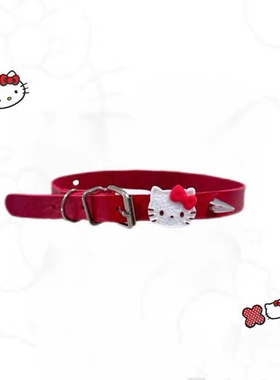 原创小众设计可爱红色铆钉新年y2k项圈chocker