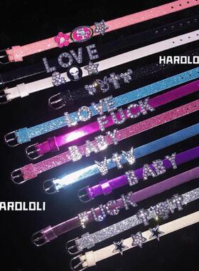 自制y2k细款皮带星星字母骷髅欧美风手链