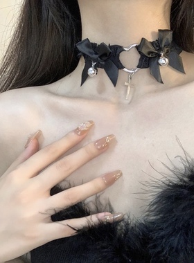 白色性感可爱心形腿圈蕾丝桃心腿环弹力可调节jk大腿朋克项圈配饰