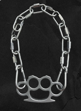 #1433重工锁扣指虎项链朋克防身裤链