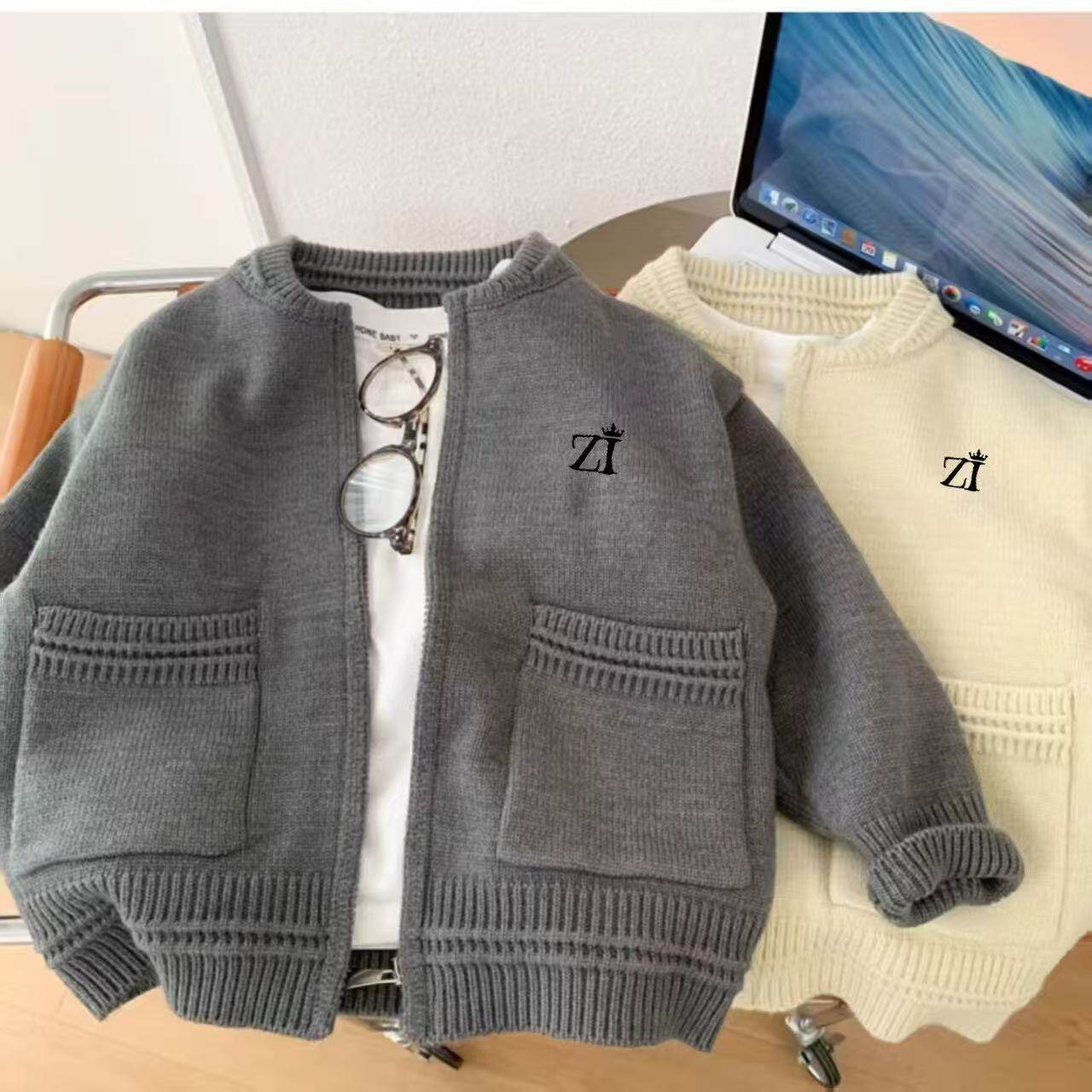 儿童开衫2025秋装新款韩版男童洋气针织毛衣春秋韩版秋冬小外套潮