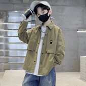 春秋款 酷帅男孩春装 2025新款 中大童春季 外套 儿童衬衣长袖 男童衬衫