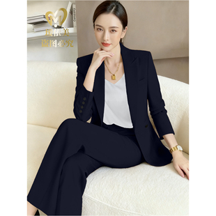总裁经理体制内外女装 升级款 阔腿裤 套装 高端黑色藏青色秋冬西装