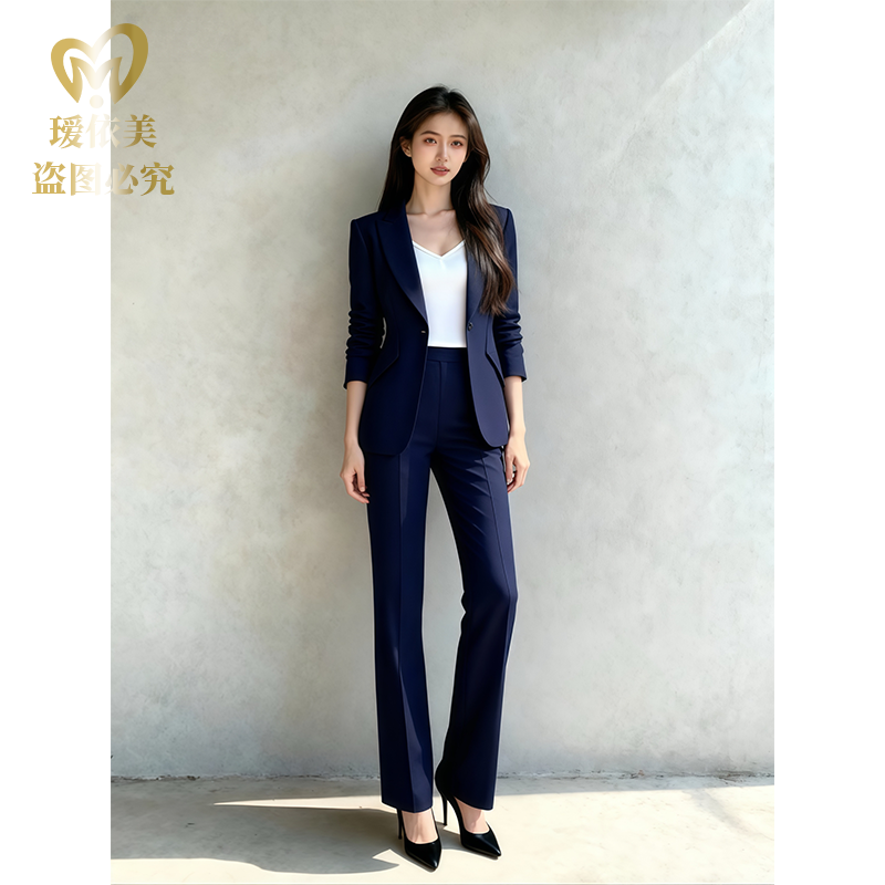 高端西装套装女秋冬通勤职业装显瘦时尚正肩西服显瘦气质千鸟格