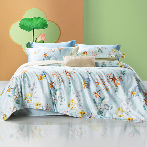 富安娜100支长绒棉亲肤四件套