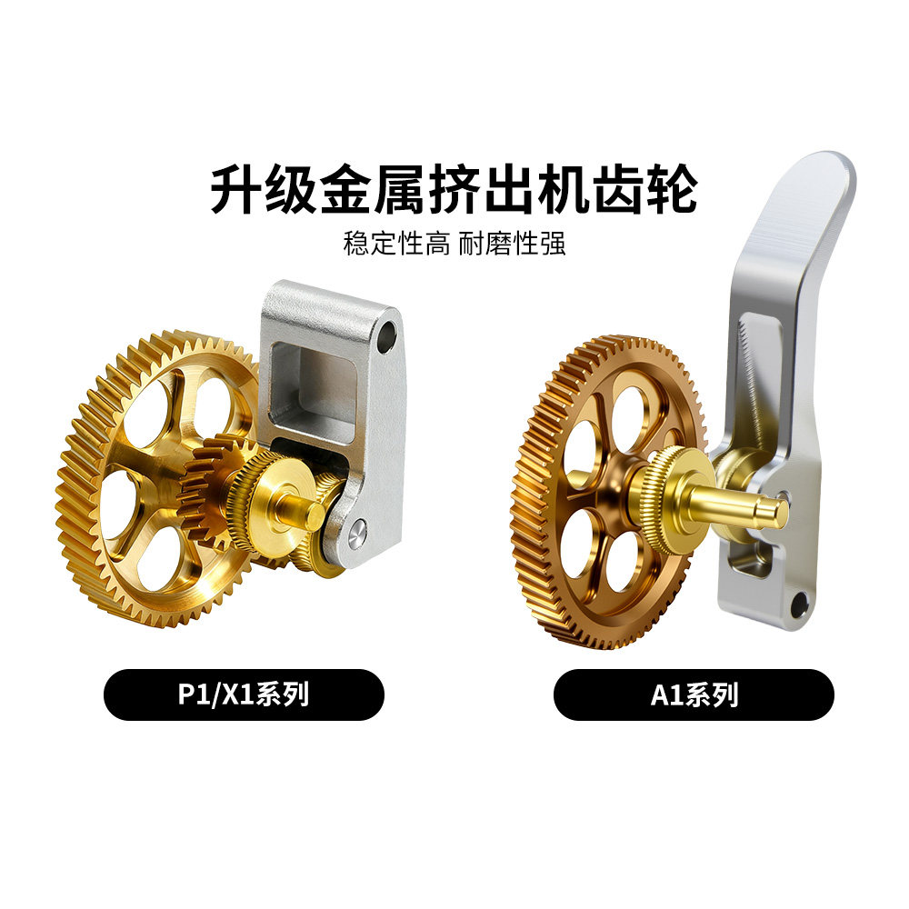 A1P1挤出机全金属齿轮3d打印配件