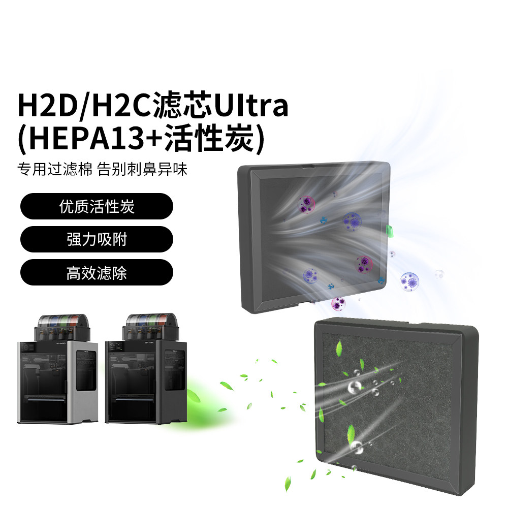 竹子H2D/H2C/H2S空气滤芯HEPA13活性Ultra过滤
