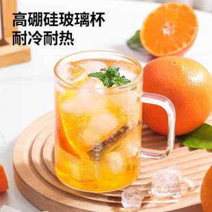 富光玻璃杯带把手家用男女士牛奶杯耐高温600ml客厅喝水茶杯子