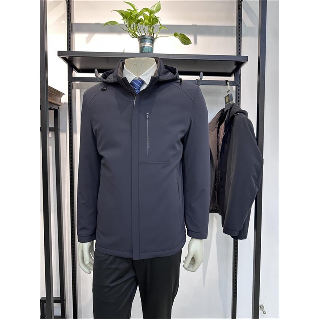 可脱卸绵羊毛内胆25年冬季新品商务休闲牛奶丝男士棉服外套铭盛缘