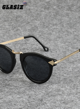 防紫外线椭圆形复古男女太阳镜