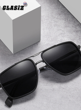 欧美风方形框男士偏光太阳镜