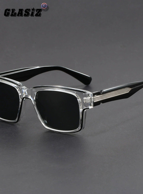 新款复古风长方形框太阳眼镜遮阳墨镜防紫外线黑潮流平光镜素颜