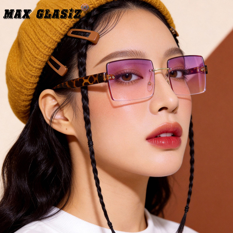 方形无边框太阳镜女 复古钻石切边彩色片遮阳渐变色街拍超轻墨镜,ZIPPO/瑞士军刀/眼镜,太阳眼镜,淘宝优惠券,粉丝福利购,淘宝优惠卷