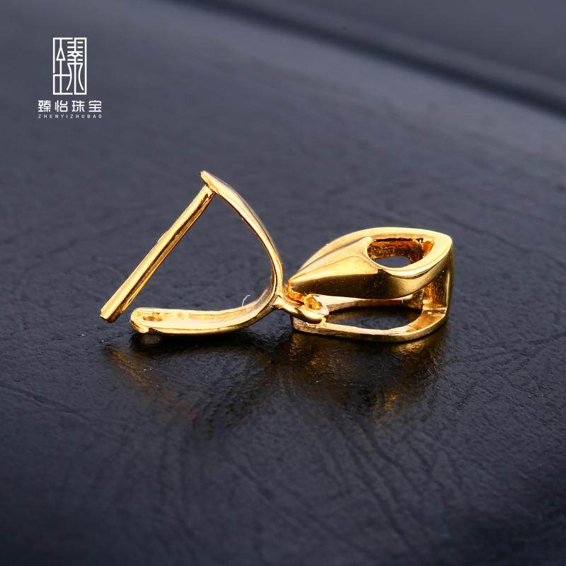 臻怡18K金扣头花束扣郁金香瓜子扣镂空翡翠扣750挂扣吊坠扣玉扣