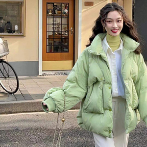 【高奢千金】韩版女新款假两件宽松加厚羽绒棉服冬季外套短款