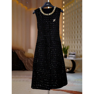 高级感气质名媛镶钻马甲裙2025秋季 超仙减龄轻熟风显瘦A字裙 新品