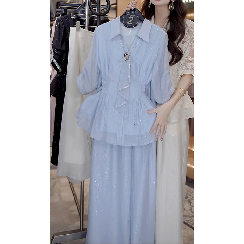 高级感气质名媛时尚套装2026夏季新款超仙洋气休闲百搭衬衫阔腿裤