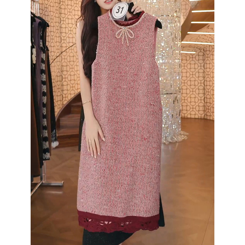 轻奢洋气时尚减龄加厚背心裙2025秋冬新款韩版精致高贵显瘦A字裙