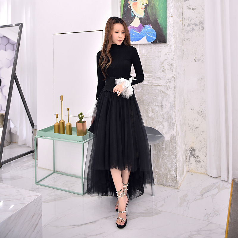 lamerope拉美定制2022春季法式简约轻熟蕾丝公主袖气质针织衫上衣