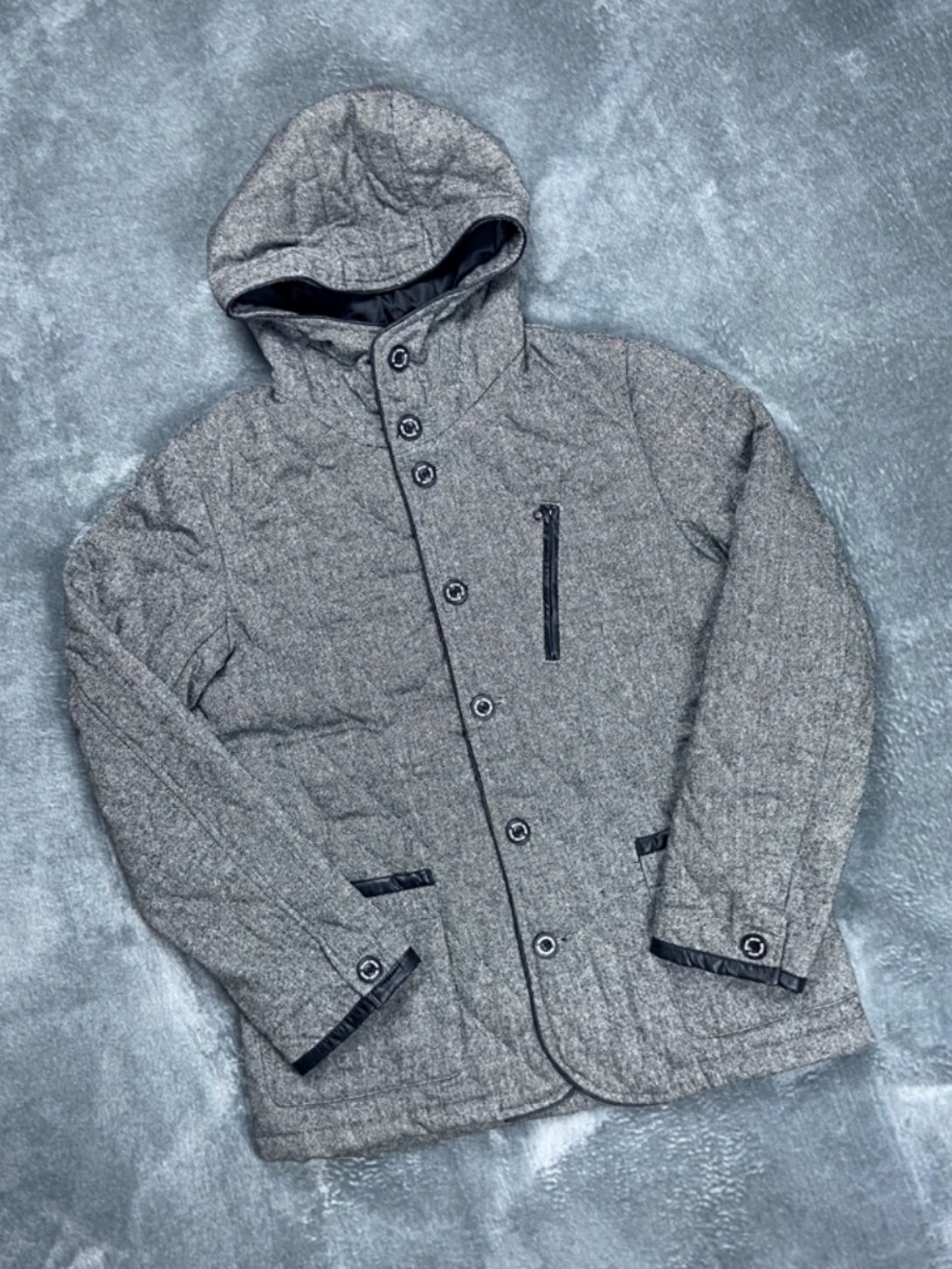 AUTUMN NEW BH MENS HOODED LONG-SLEEVED WOOL BLEND JACKET TOP WINDBREAKER FOREIGN TRADE DAILY ORDER