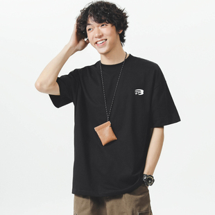 夏季落肩半袖男重磅250g肥佬加肥加大码短袖T恤男生百搭休闲上衣