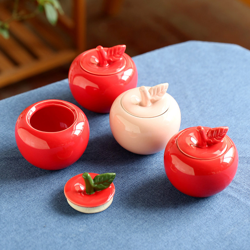 创意陶瓷苹果喜糖盒子平安果中式结婚回礼周岁满月生日伴手礼定制