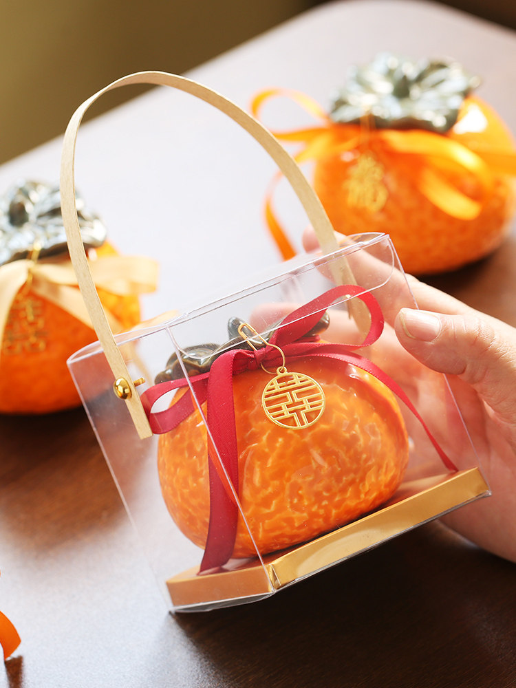 橘子茶叶罐陶瓷仿真橘子密封罐喜糖罐礼品罐茶具摆件礼盒装伴手礼,节庆用品/礼品,糖盒/糖盒配件,淘宝优惠券,粉丝福利购,淘宝优惠卷