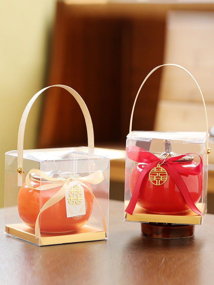 柿柿如意喜糖盒陶瓷结婚伴手礼盒