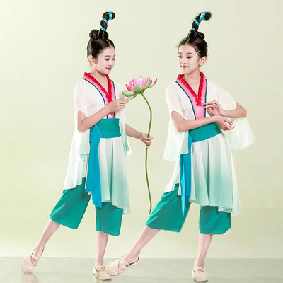 儿童莲鼓越歌行演出服荷花瑞灼灼