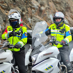 港版国宾执勤铁骑骑行服男女通用摩托机赛车夏季网眼龙虾服反光衣