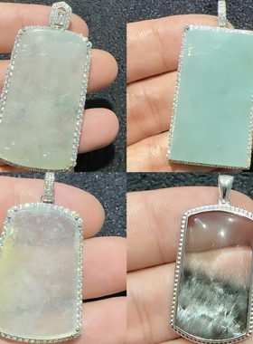 蜜蜡925银18k金包边无事牌定制