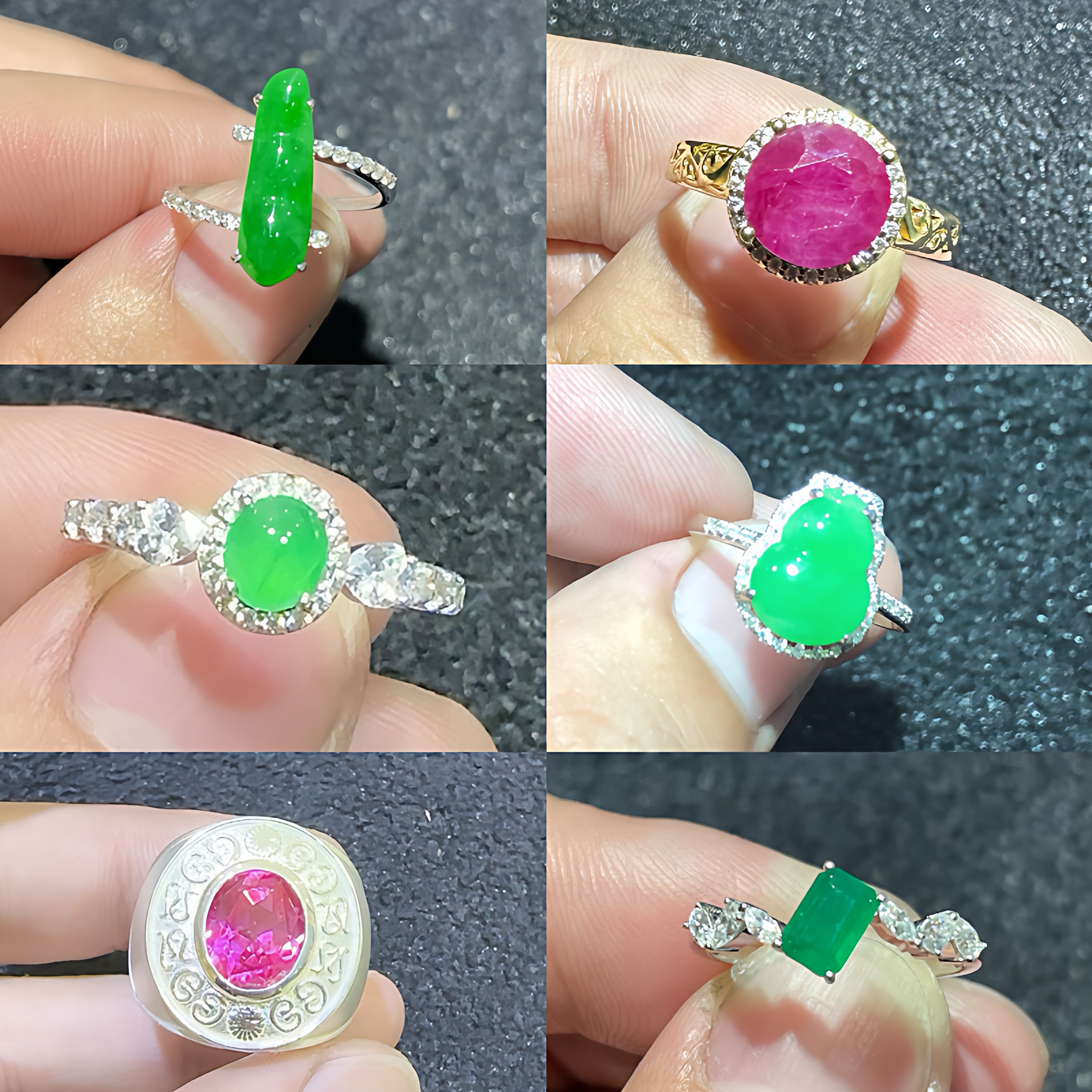 定做加工男女戒指钻戒翡翠镶嵌戒指空托定制925银18k金及各种款式