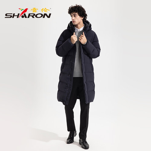 雪伦男士大被子加厚长款鹅绒服