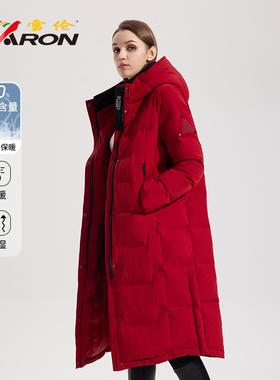 雪伦休闲羽绒服女长款连帽鹅绒冬季外套