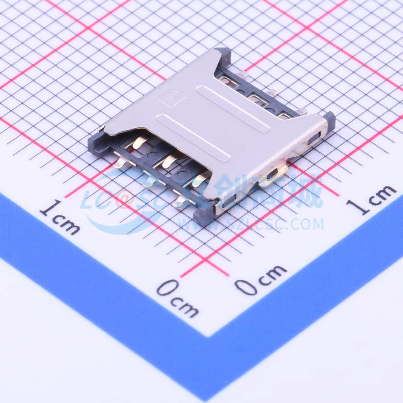 smn-304 sim卡座 6p 拔插式 nanosim卡座