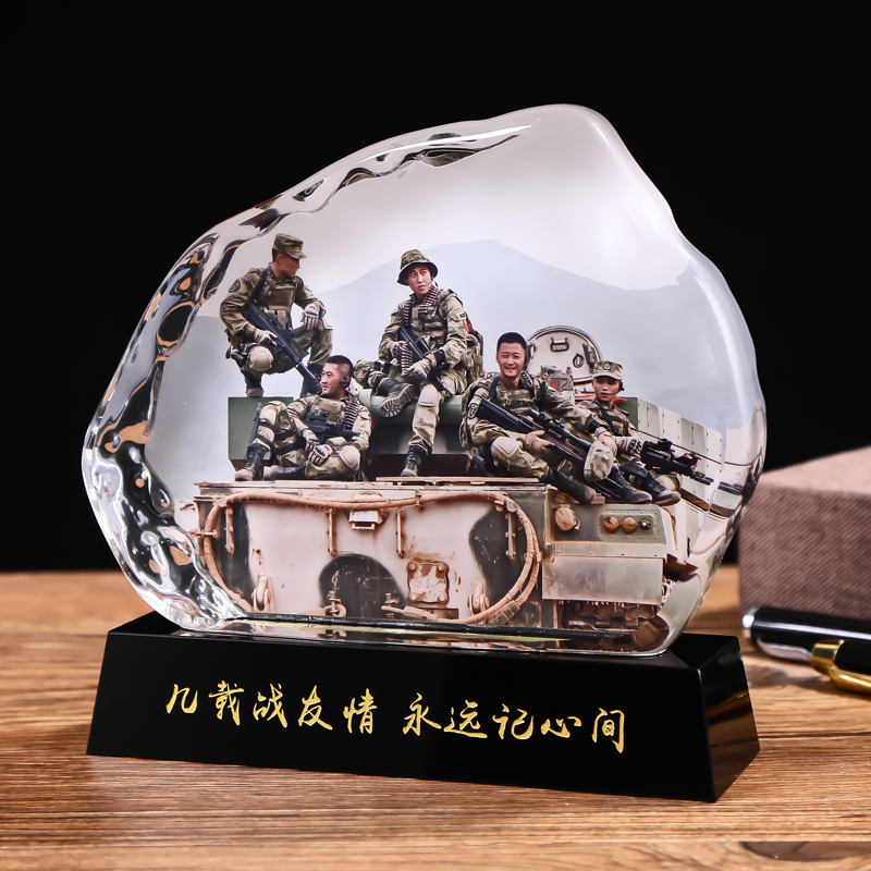 退伍军人纪念品定制照片合影摆台制作送战友兄弟军旅用品退役留念