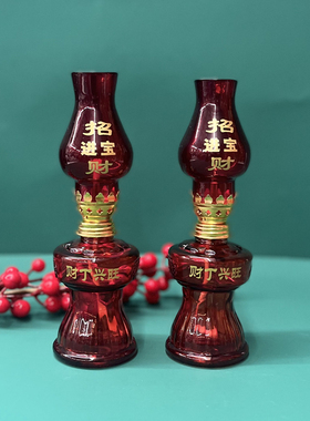 复古透明玻璃火水灯玻璃台式油灯入宅乔迁灶台家用乔迁新居煤油灯