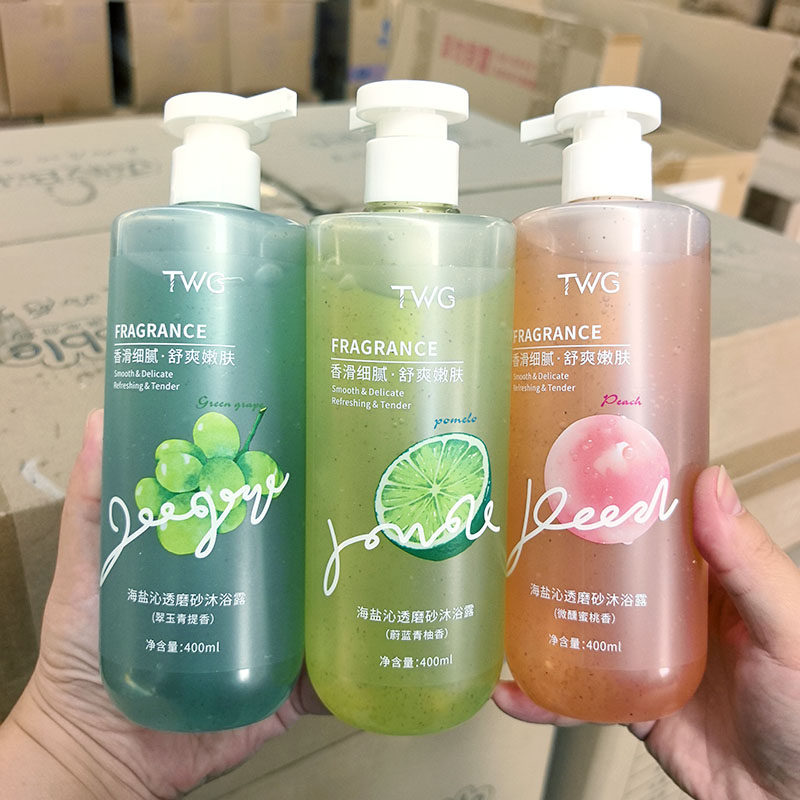 沐浴露~海盐沁透磨砂沐浴露 果香 400ml 清洁保湿去角质持久留香