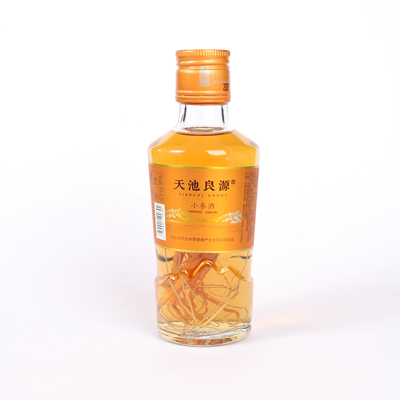 小参酒吉林人参酒鲜参泡酒粮食酒天池良源九批叶小瓶装165ml单支