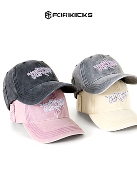 FORKICKS夏季时尚绣花口袋设计棒球帽男女同款魔术贴可调节鸭舌帽