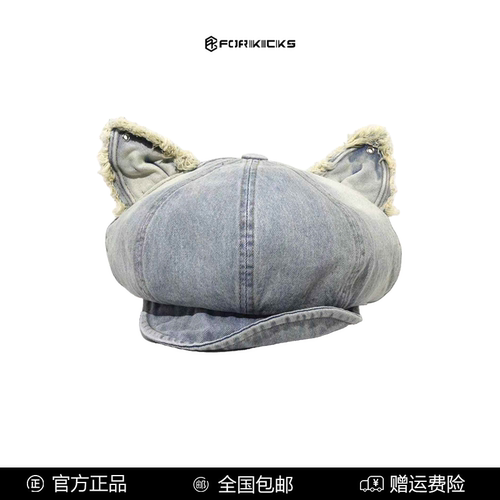 李煜东同款韩系牛仔猫耳贝雷帽