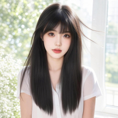 初恋女神黑长直假发套