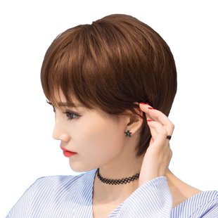 假发女短发全头套式夏天薄款网红仿真发全真人发帅气波波头假发套