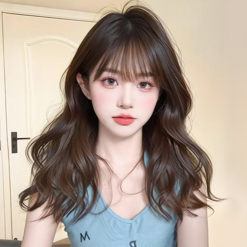 假发女中长发仿真自然全头套新款时尚长卷发大波浪日常整顶假发套