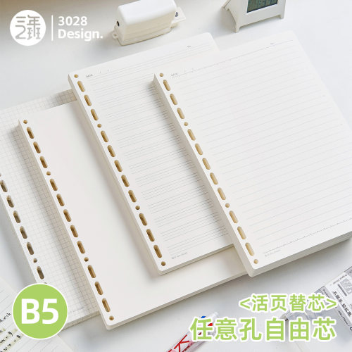 三年二班B5任意孔活页纸